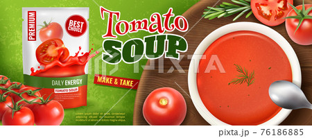 Realistic Tomato Soup Ad 76186885