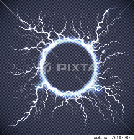 Circle Lightning Realistic Transparent Background Circle Lightning Realistic Transparent Background 76187008
