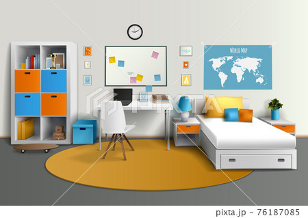 Teenager Room Interior Design Realistic Image 76187085