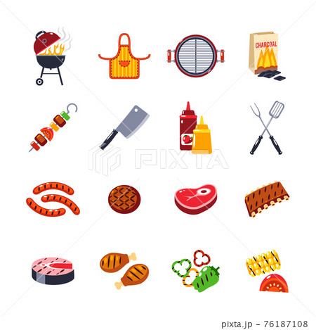 Barbecue And Grill Icon Set 76187108