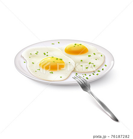 Fried Eggs Realistic 76187282