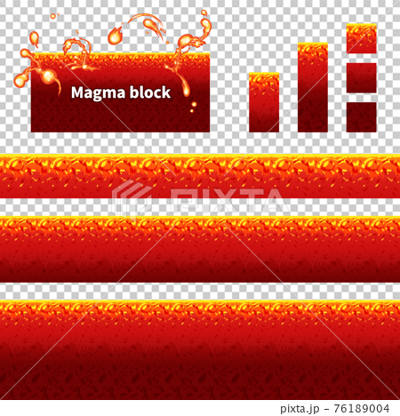横スクロールゲームのマグマの地面 ブロック イラスト素材のイラスト素材