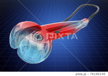 Visualization 3d cad model of curling iron, blueprint. 3D rendering 76190140