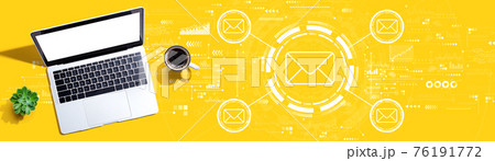Email concept with a laptop computer Email concept with a laptop computer 76191772