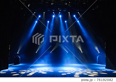 Free stage with lights, lighting devices on the consert. Free stage with lights, lighting devices on the consert. 76192082