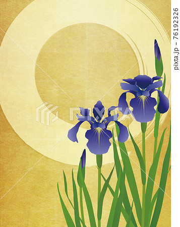 菖蒲 金箔背景素材 菖蒲 金箔背景素材 76192326
