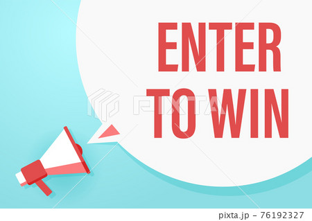 Flat megaphone with speech bubble and phrase 76192327