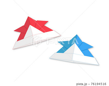 兜を日本文化の折り紙で作ったイラストのイラスト素材