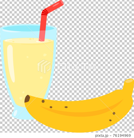 Banana juice in a glass 76194969