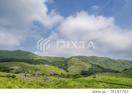 平尾台の美しい風景　カルスト台地 76197702
