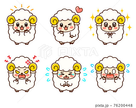 Cute Sheep Illustration Material Set Stock Illustration