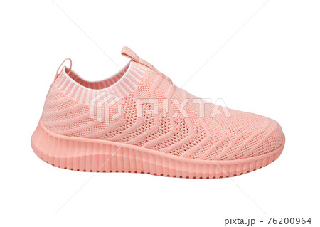 one summer pink sneaker, lightweight mesh fabric, sports shoes, on a white background 76200964