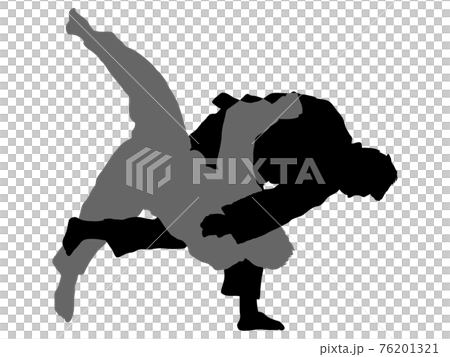 柔道シルエット_投げ技3 76201321