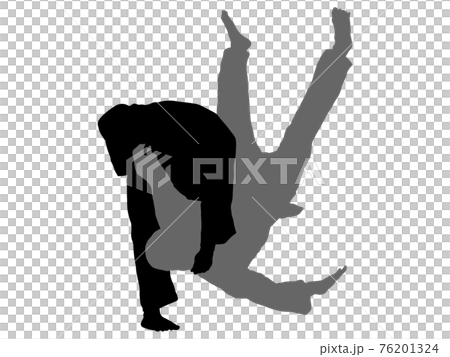 柔道シルエット_投げ技2 76201324