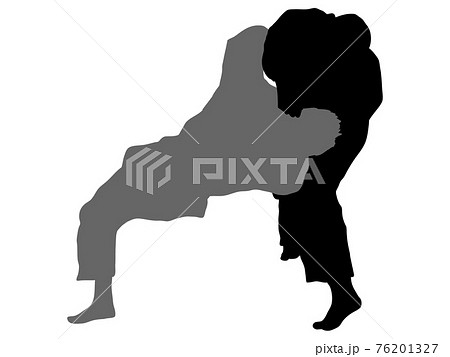 柔道シルエット_足払い 76201327