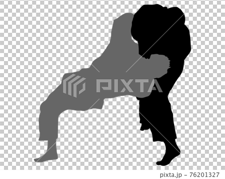 柔道シルエット_足払い 76201327