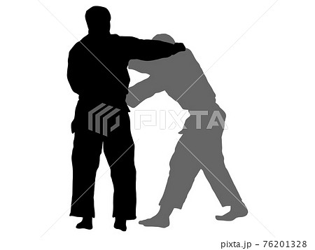 柔道シルエット_組み手2 76201328