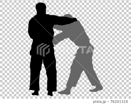 柔道シルエット_組み手2 76201328