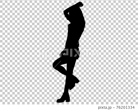 女模特擺姿勢 _2 的剪影 女模特擺姿勢 _2 的剪影 76201334