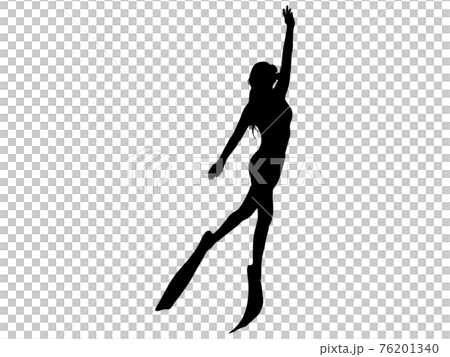 一個女人浮潛的剪影 76201340