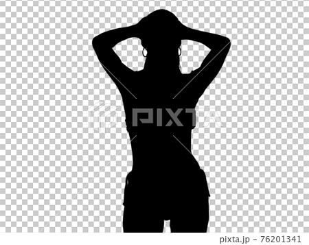 在洗澡的泳裝的女性剪影_3 在洗澡的泳裝的女性剪影_3 76201341