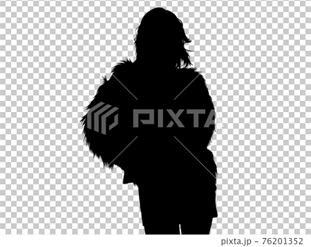 Silhouette of a standing female model 76201352
