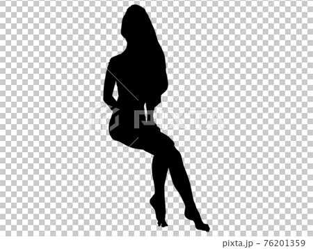 Silhouette of a woman with a towel around her head Silhouette of a woman with a towel around her head 76201359