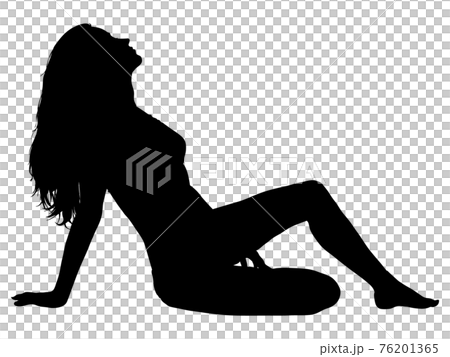 Female silhouette in a sitting swimsuit_4 Female silhouette in a sitting swimsuit_4 76201365