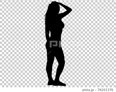 泳裝女人擺姿勢的剪影 泳裝女人擺姿勢的剪影 76201376