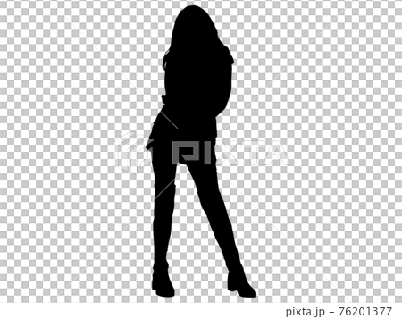 女模特擺姿勢 _5 的剪影 女模特擺姿勢 _5 的剪影 76201377
