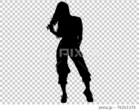 女模特擺姿勢 _6 的剪影 女模特擺姿勢 _6 的剪影 76201378