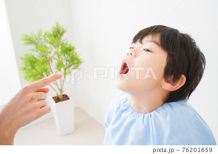 歯の検診を受ける男の子 歯の検診を受ける男の子 76201659