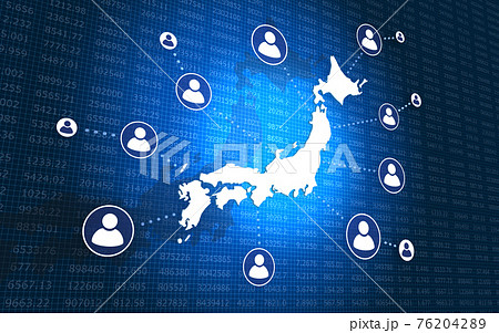 日本地図とSNSイメージ 76204289