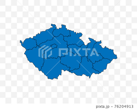 Czech republic map on transparent background. Vector illustration. Czech republic map on transparent background. Vector illustration. 76204913