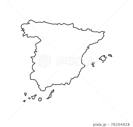 Spain map on white background, outline. Vector illustration. Outline. Spain map on white background, outline. Vector illustration. Outline. 76204928