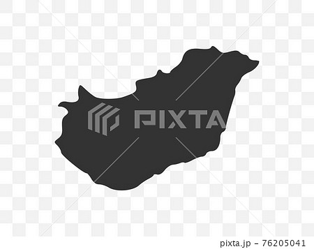 Hungary map on transparent background. Vector illustration. Hungary map on transparent background. Vector illustration. 76205041
