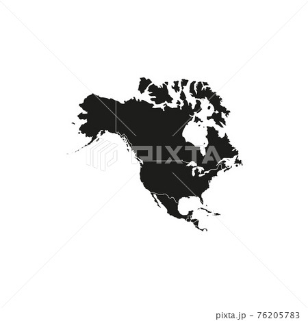 North America with country borders, vector illustration. 76205783