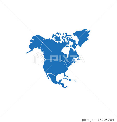 North America with country borders, vector illustration. 76205784