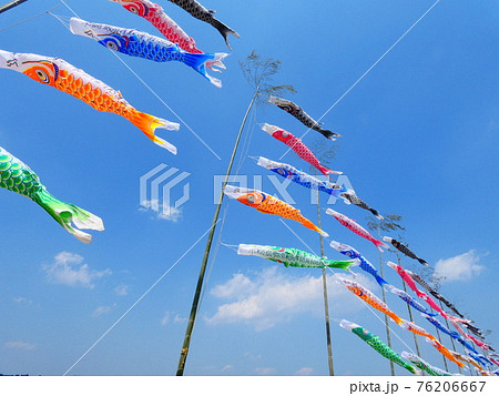 空を泳ぐ鯉のぼり 76206667