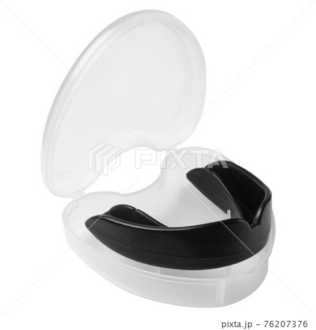 black boxing mouthguard, in a plastic container, protection of teeth and lips 76207376