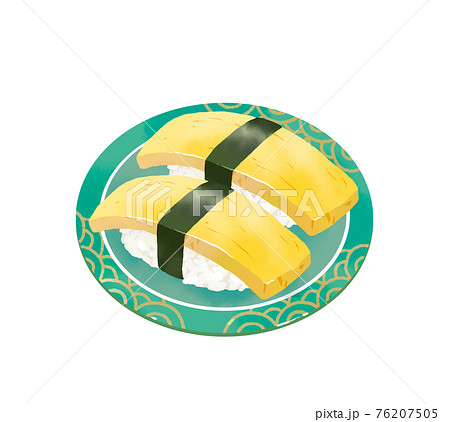 リアルで美味しそうな玉子のお寿司のイラストレーションのイラスト素材 リアルで美味しそうな玉子のお寿司のイラストレーションのイラスト素材