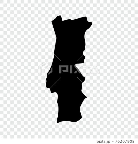 Portugal map on transparent background. Vector illustration. 76207908