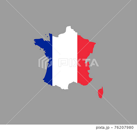 France map, flag on white background. Vector illustration. France map, flag on white background. Vector illustration. 76207980