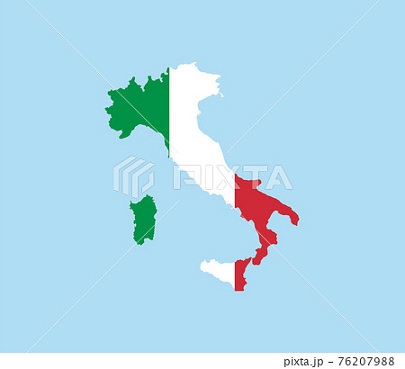 Italy map, flag. Vector illustration, flat design. Italy map, flag. Vector illustration, flat design. 76207988