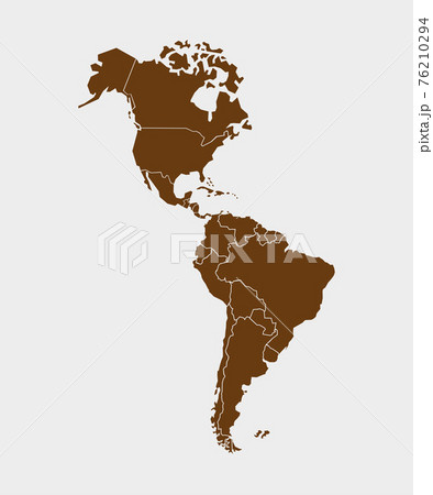 North, South America with country borders, vector illustration. North, South America with country borders, vector illustration. 76210294
