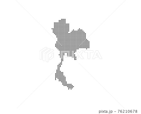 Thailand, country, dotted map on white background. Vector illustration. 76210678