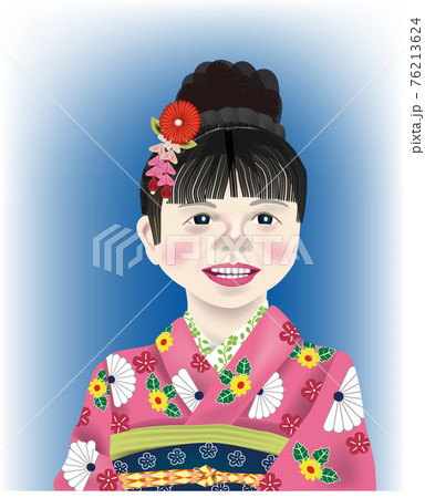 着物姿の少女 76213624