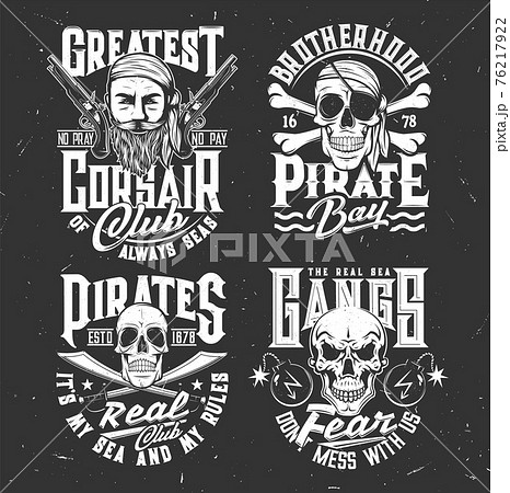 Pretend I'm A Pirate T shirt Design Vector. Skull in pirate bandana with  knife in mouth. Print for T-shirt, typography, vintage graphic print for t  shirt , fashion, sticker, posters and others.