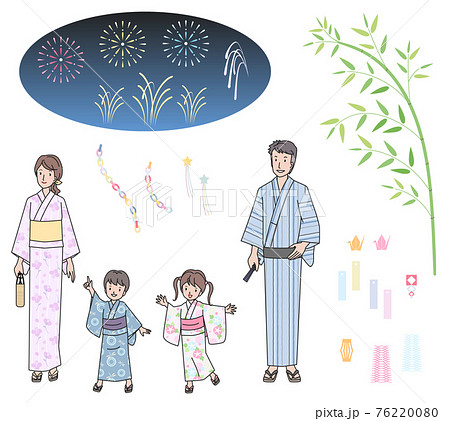 七夕祭りの親子　セット 76220080