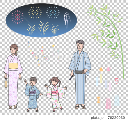 七夕祭りの親子　セット 76220080